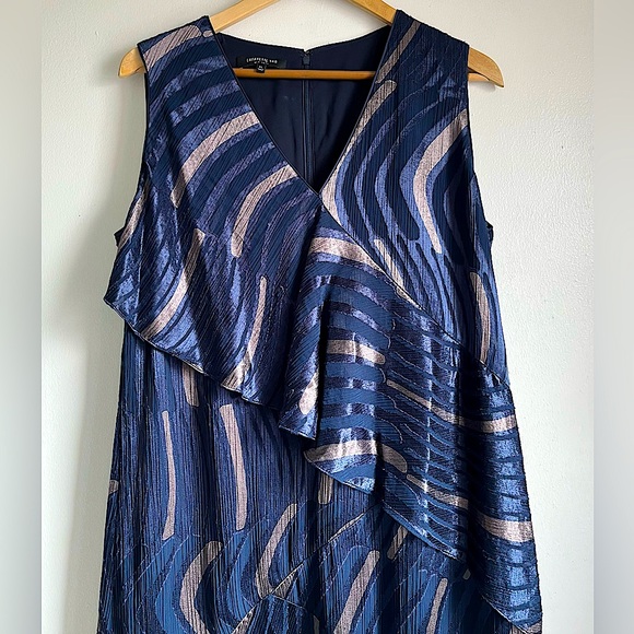 LAFAYETTE 148 New York Navy Patterned Maxi Dress - Picture 6 of 12